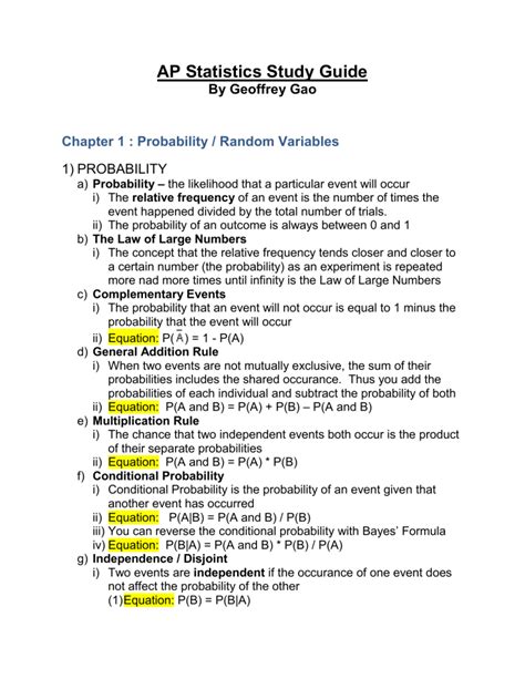 Full Download Ap Statistics Chapter 6 Study Guide Mathshepherd 