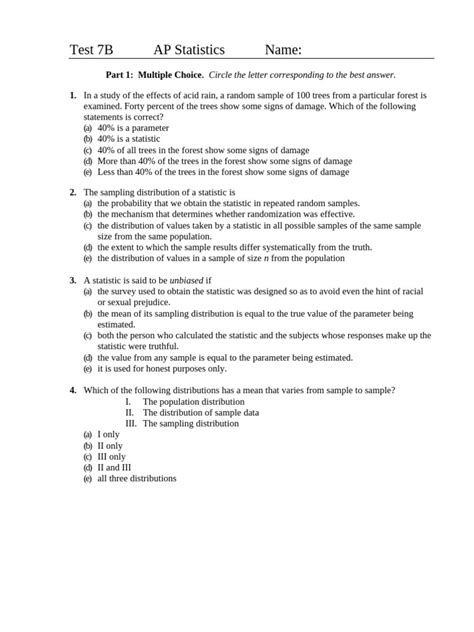 Full Download Ap Statistics Chapter 7B 