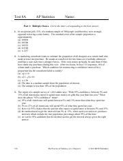 Read Online Ap Statistics Chapter 8A Test Answers 