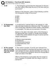 Read Online Ap Statistics Final Exam Answers 