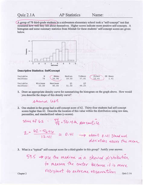 Download Ap Statistics Test 2A Answers 