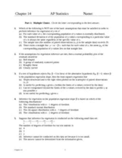 Read Online Ap Stats Quiz B Chapter 14 Answers 