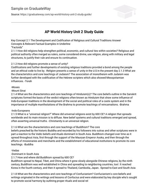 Read Online Ap World History Unit 2 Study Guide 