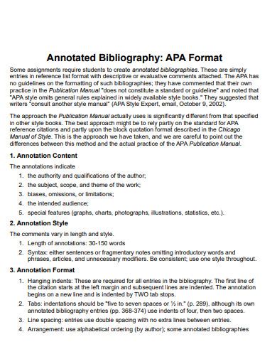 Apa Annotated Bibliography Sample Paper