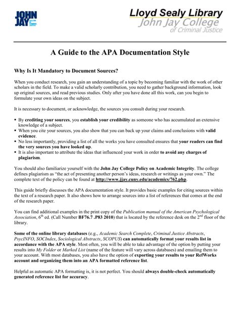Apa Documentation Style Research Paper