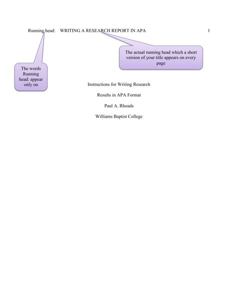 Apa Mini Lab Report Example