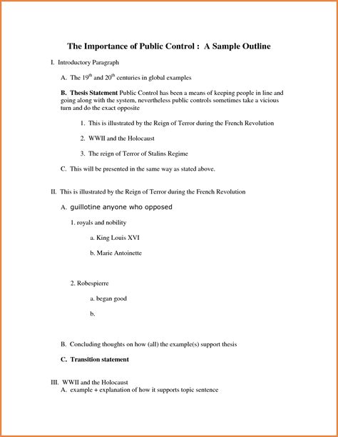 Apa Outline Examples