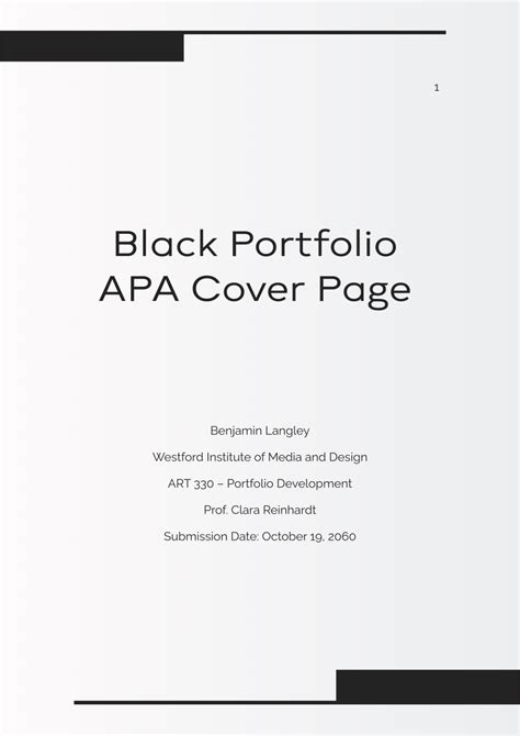 Apa Portfolio Sample Template