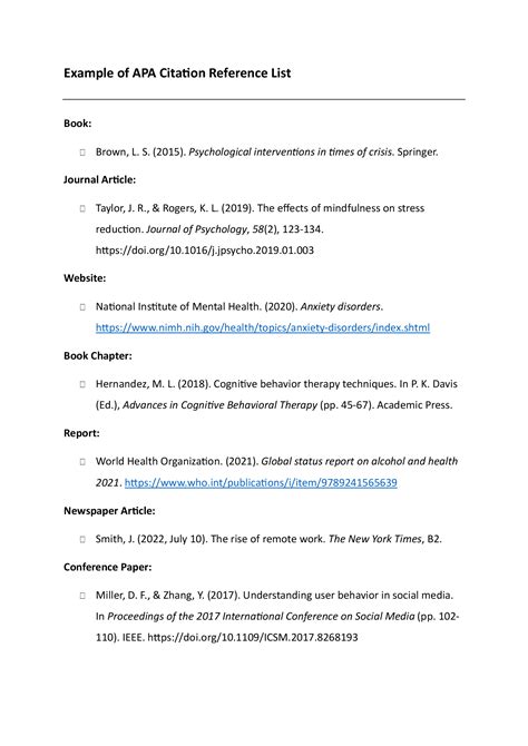 Apa Reference List Print And Media Sources