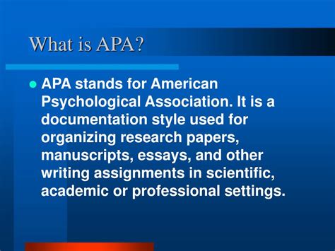 Apa Stands For