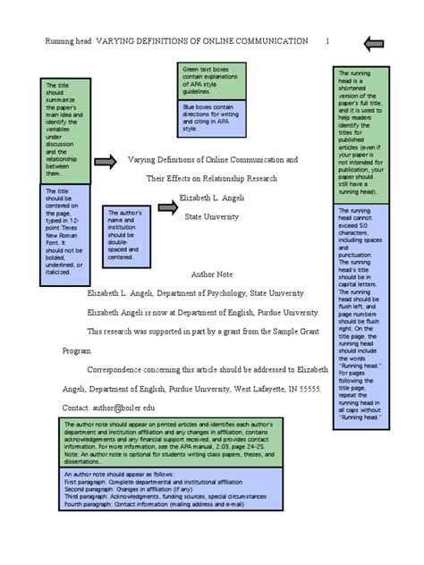 Apa Style Purdue Sample Paper