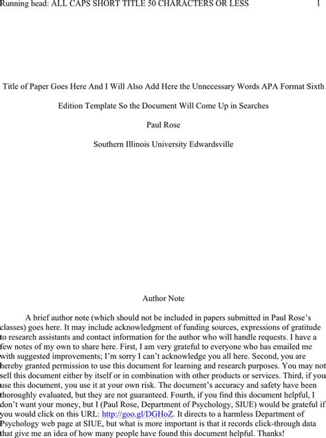Read Apa 6Th Edition Example Paper 