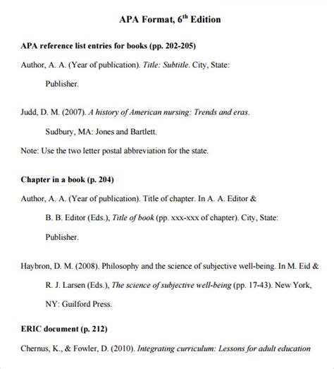 Read Online Apa 6Th Edition Reference Examples 