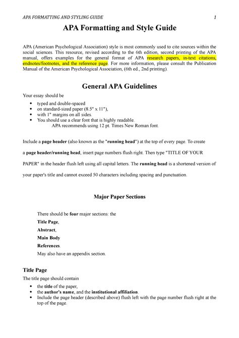 Read Apa Formatting Style Guidelines 