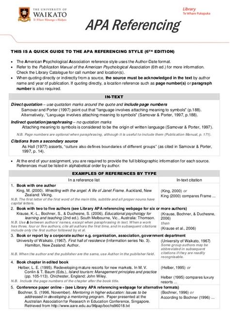 Download Apa Referencing Guide 6Th Edition 
