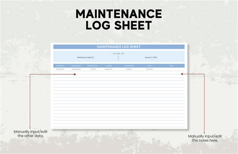 Apartment Maintenance Log Template