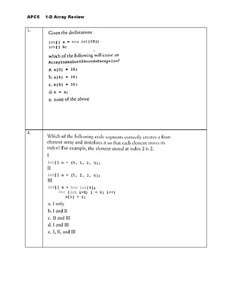 Apcsa Practice Mcq Test