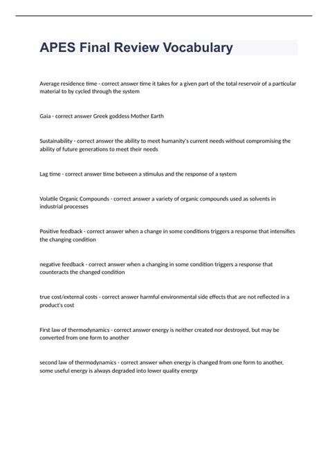 Apes Final Review