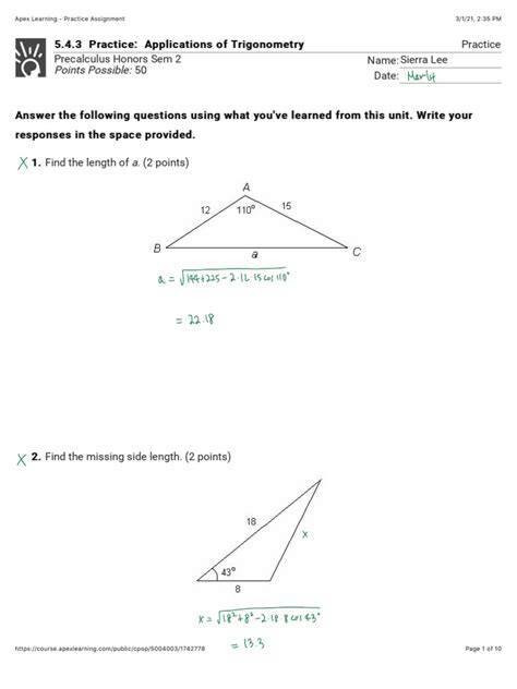 apex geometry pretest answers unit 8