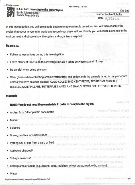 Apex Learning Earth Science Test