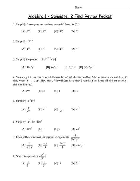 Full Download Apex Algebra 1 Semester 1 Answers Pdf 