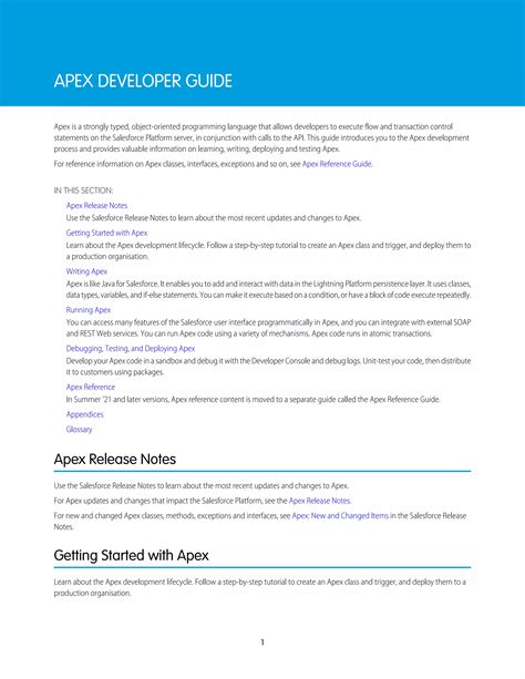 Read Apex Developer Guide 