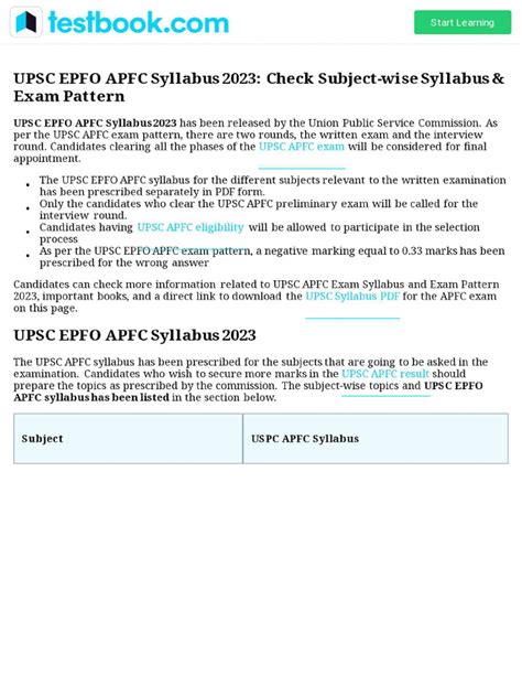 Apfc Syllabus 2023