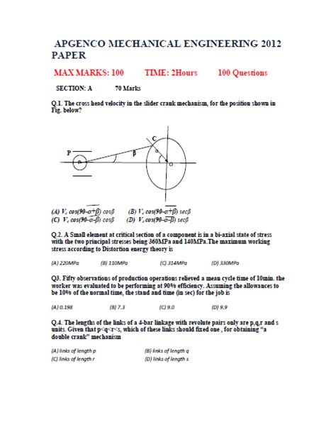 Read Apgenco Previous Question Papers For Mechanical Engineering 