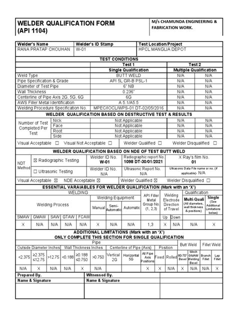 Api 1104 Welder Qualification Questions Aws Welding