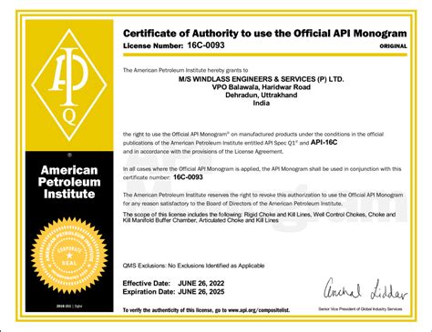 Api 16c Certification