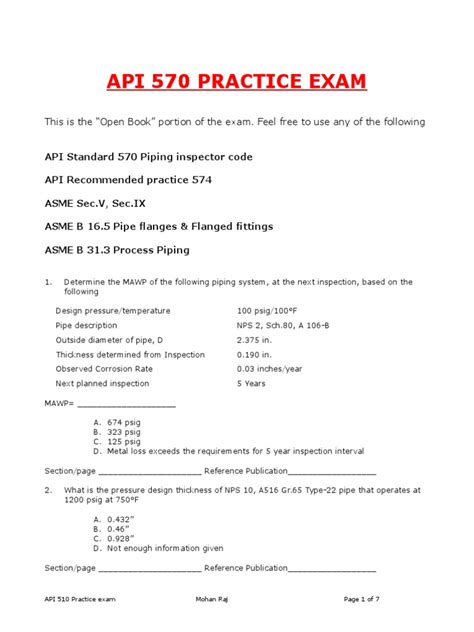 Api 570 Exam Dates 2014