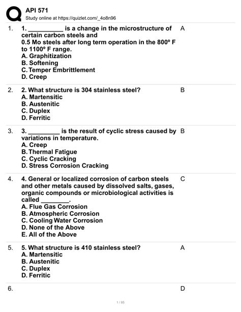 Api 571 Quiz 5