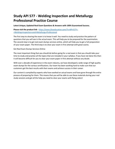 Api 577 Study Guide Practice Question