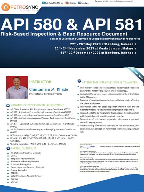 Api 580 Api 581 Oil And Gas Training Course