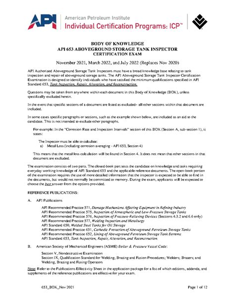 Api 653 Body Of Knowledge 2023