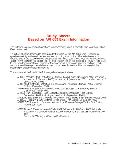 Api 653 Study Guide Epweblutions