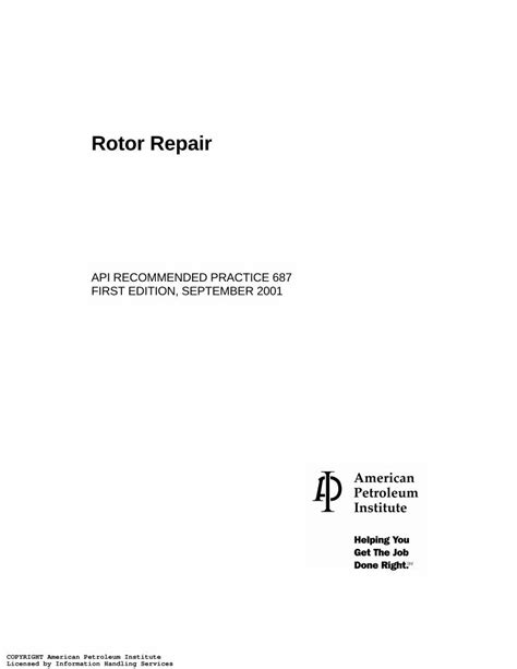 api 687 rotor repair pdf