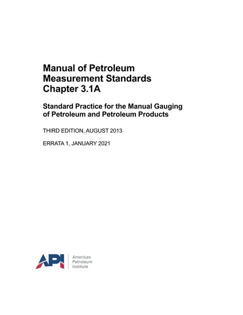Api Mpms Chapter 3 American Petroleum Institute