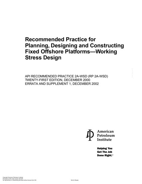 Api Recommended Practice 2a Wsd