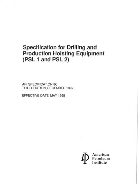 Api Spec 8c Specification For Drilling And Production