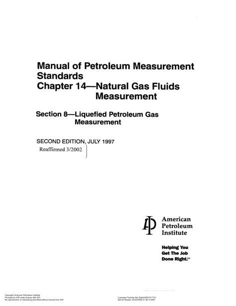 Full Download Api Manual Of Petroleum Measurement Standards Chapter 8 