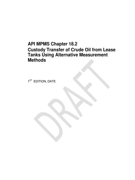 Download Api Mpms Chapter 18 2 Custody Transfer Of Crude Oil From 