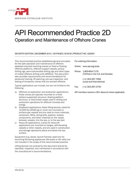 Read Online Api Recommended Practice 2D 