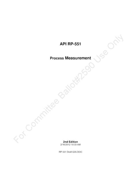 Read Online Api Rp 551 Process Measurement 