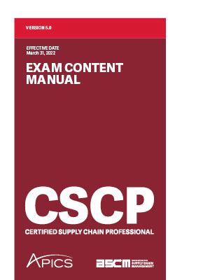 Download Apics Cscp Exam Content Manual 