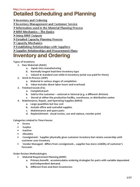 Read Apics Dsp Study Notes 