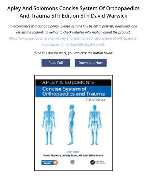Apley And Solomons Concise System Of Orthopaedics And Trauma Fourth Edition Solomon Apleys Concise System Of Orthopedics And Fractures