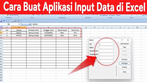 aplikasi input data dengan editor