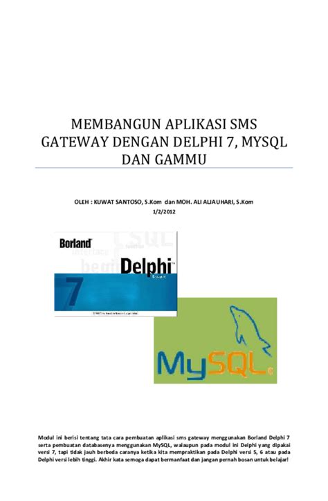 aplikasi sms gateway dengan delphi 7
