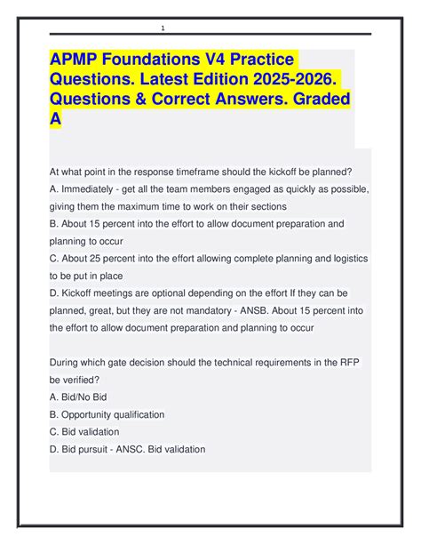 apmp sample examination questions and answers